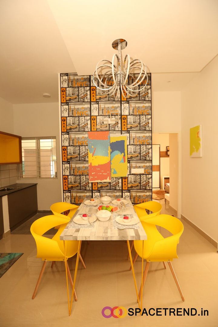 2BHK Flat , Space Trend Space Trend Salas de jantar ecléticas