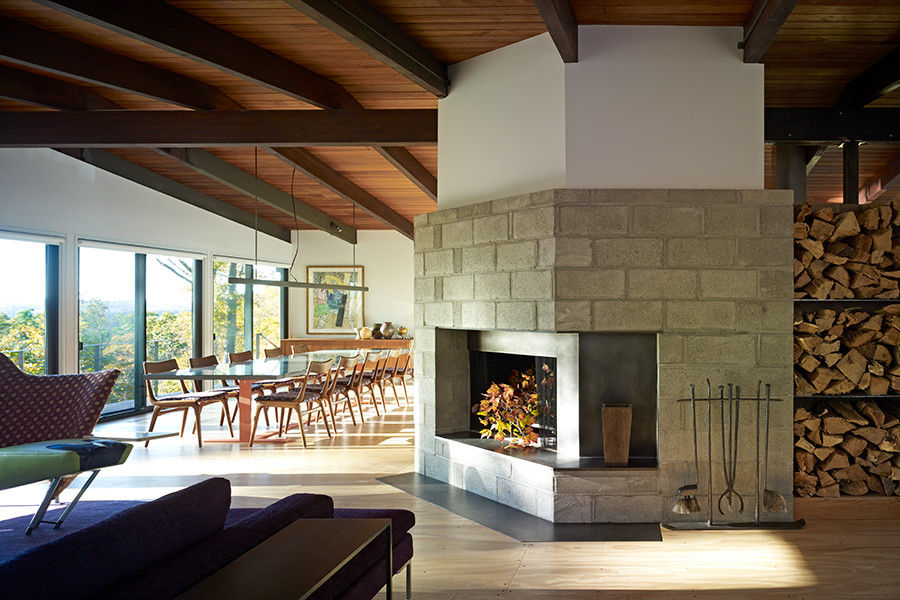 Paradise Lane, Litchfield County, CT, BILLINKOFF ARCHITECTURE PLLC BILLINKOFF ARCHITECTURE PLLC Modern Living Room