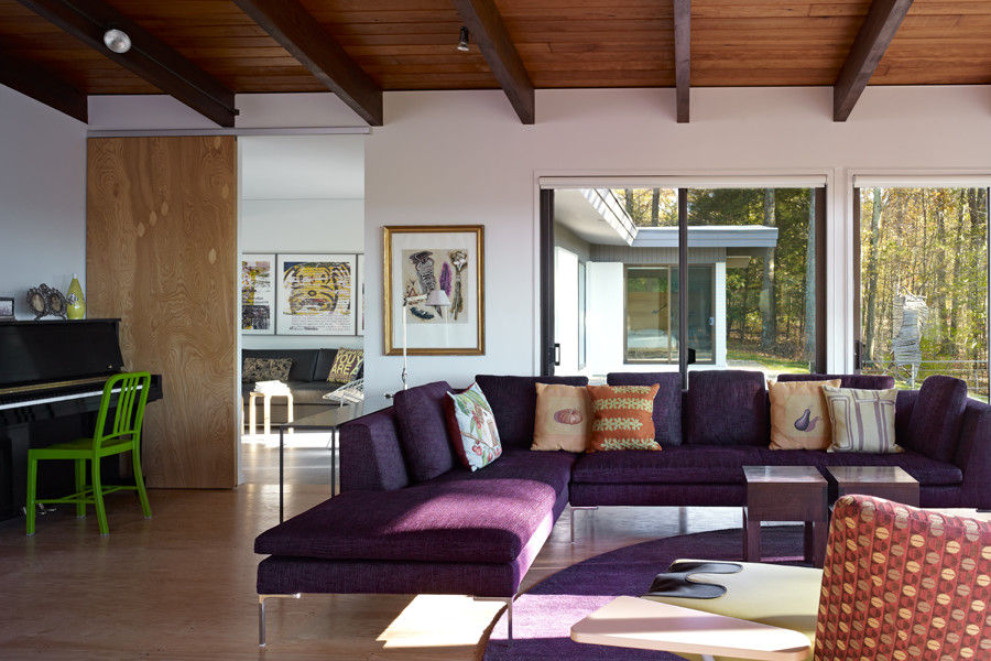 Paradise Lane, Litchfield County, CT, BILLINKOFF ARCHITECTURE PLLC BILLINKOFF ARCHITECTURE PLLC Salas de estilo moderno