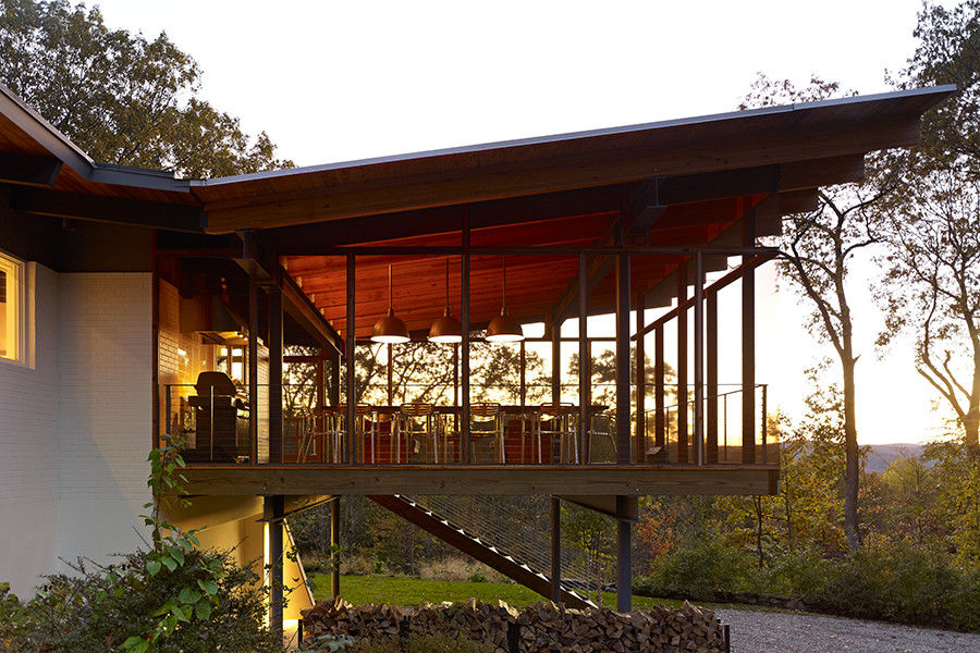 Paradise Lane, Litchfield County, CT, BILLINKOFF ARCHITECTURE PLLC BILLINKOFF ARCHITECTURE PLLC Modern balcony, veranda & terrace