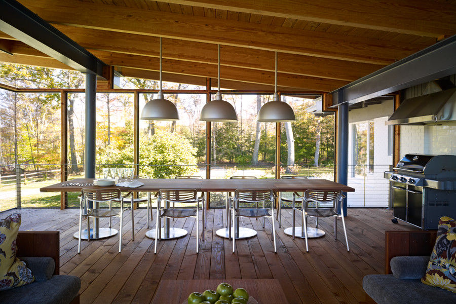 Paradise Lane, Litchfield County, CT, BILLINKOFF ARCHITECTURE PLLC BILLINKOFF ARCHITECTURE PLLC Modern balcony, veranda & terrace