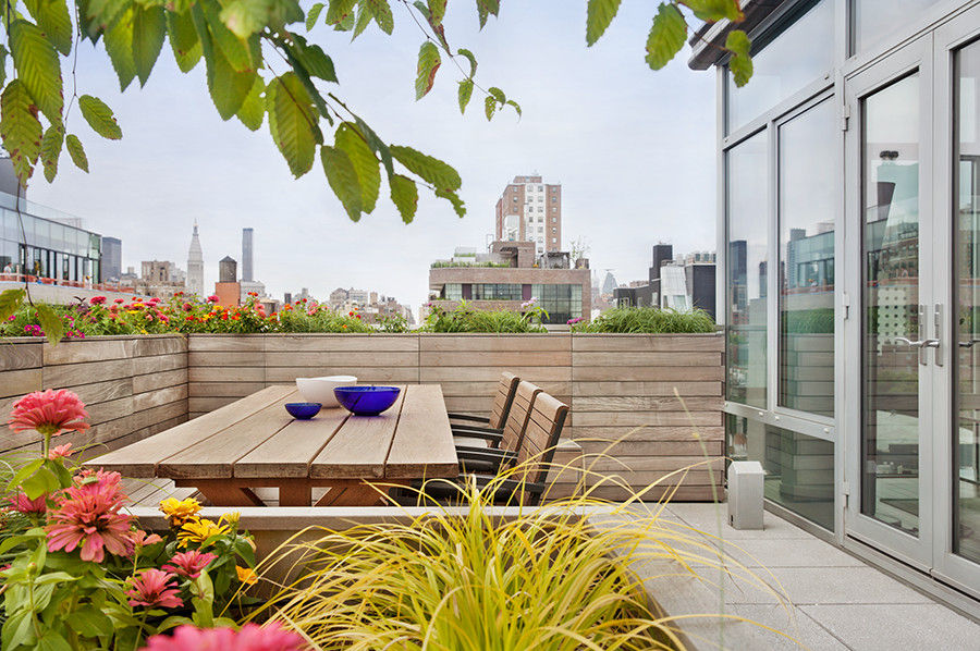 High Line Penthouse, New York, NY, BILLINKOFF ARCHITECTURE PLLC BILLINKOFF ARCHITECTURE PLLC minimalist style balcony, porch & terrace