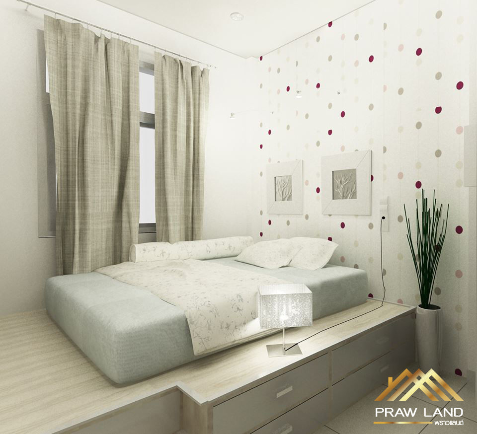 ••• ห้องนอน สไตล์ละมุน •••, PRAWLAND PRAWLAND Modern style bedroom MDF Beds & headboards