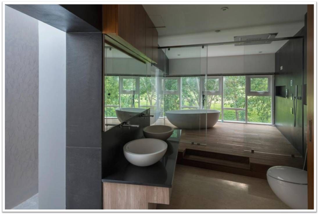 Simple Zen ​Bathroom Overlooking Nature homify Bathroom لکڑی Wood effect