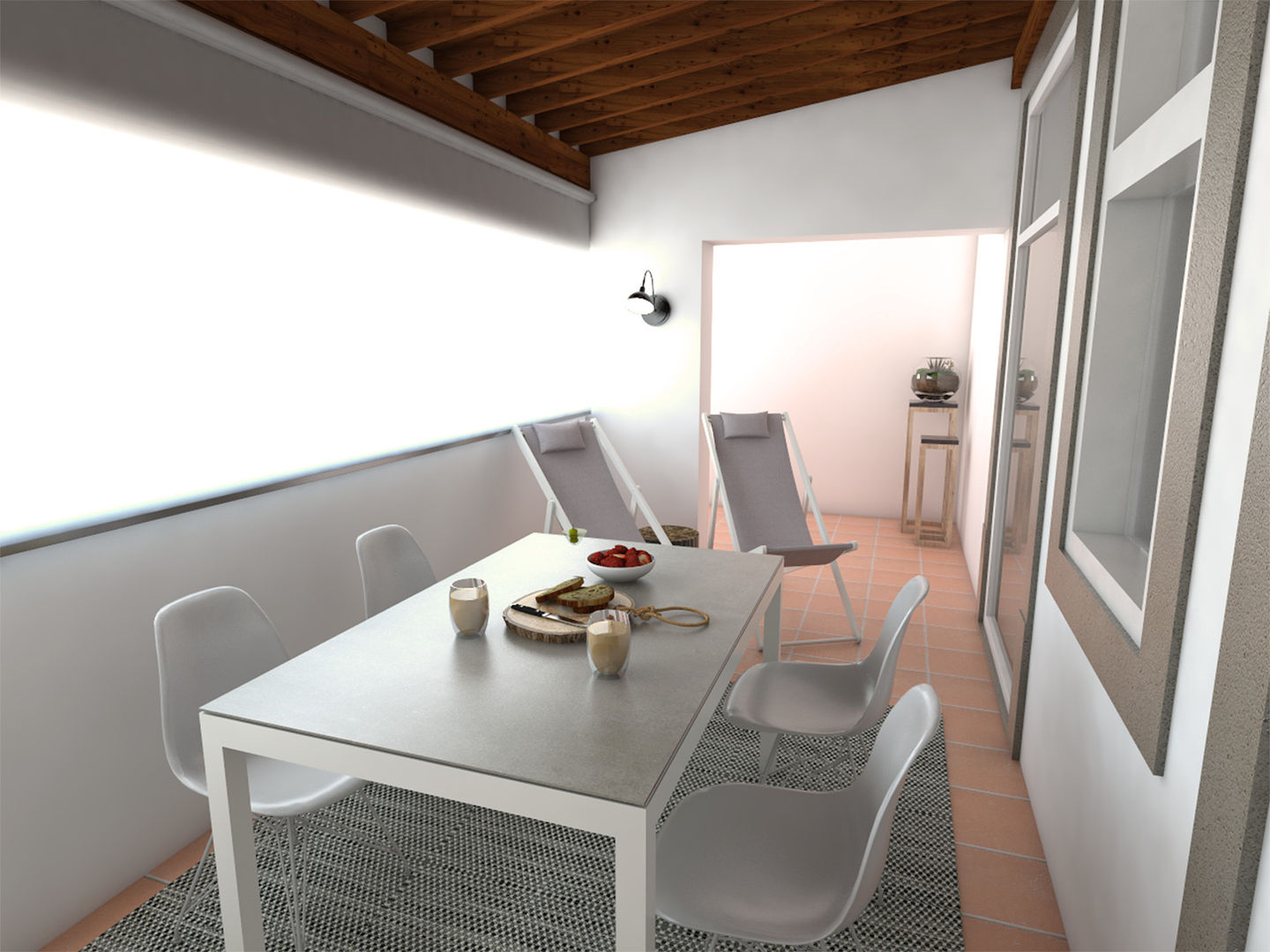 Apartamento BA14.3, The Spacealist - Arquitectura e Interiores The Spacealist - Arquitectura e Interiores Balcone, Veranda & Terrazza in stile moderno Accessori & Decorazioni