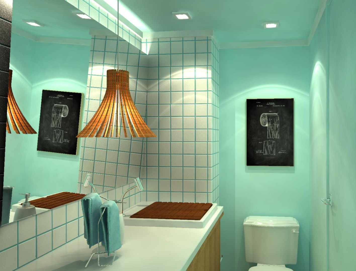 Studio 46m² - Móoca, Fragmento Arquitetura Fragmento Arquitetura Modern style bathrooms