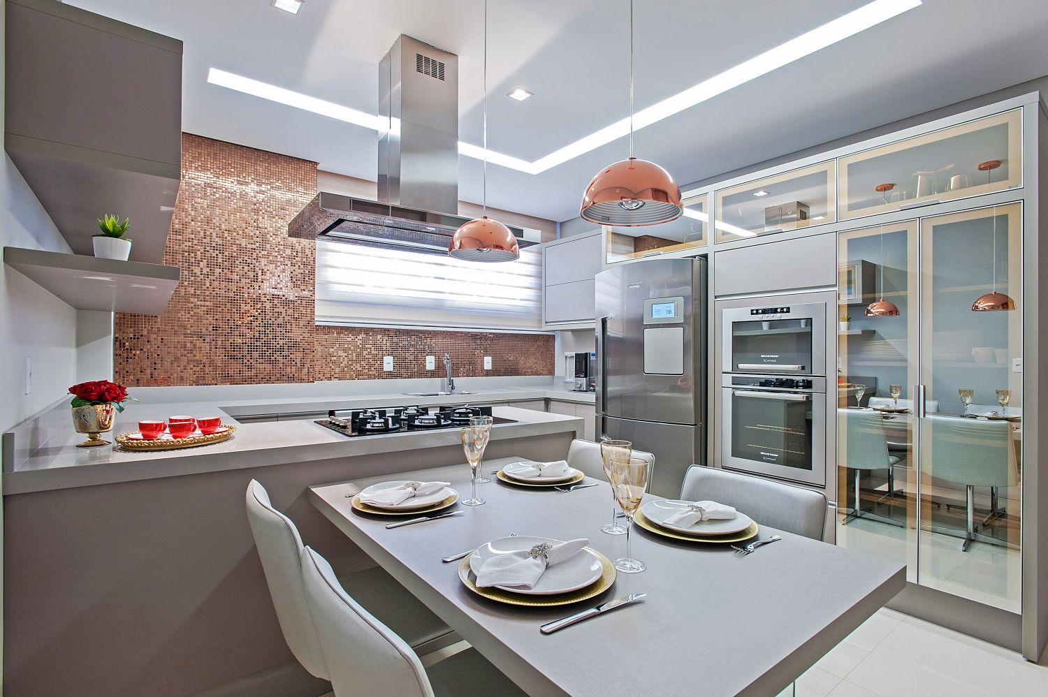 Apto AK_ 220m², Carolina Kist Arquitetura & Design Carolina Kist Arquitetura & Design Modern style kitchen