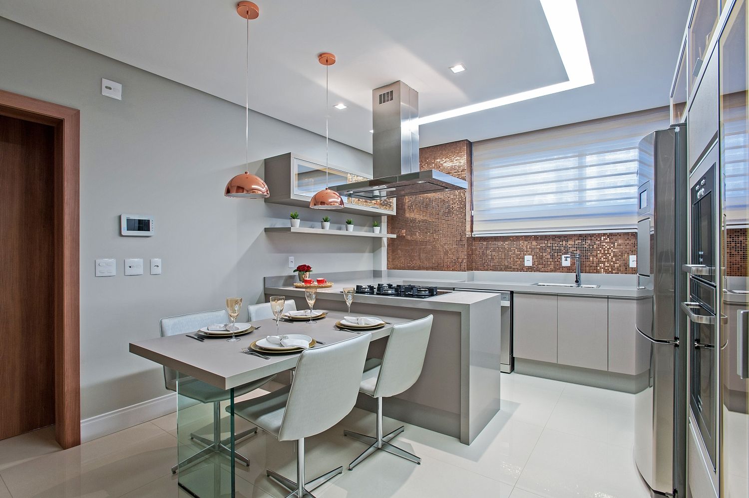 Apto AK_ 220m², Carolina Kist Arquitetura & Design Carolina Kist Arquitetura & Design Modern Kitchen