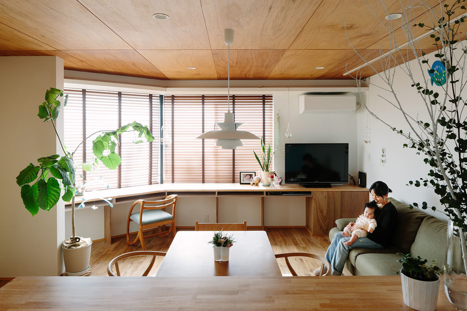 板橋小茂根の家 Itabashi Komone House, 荻原雅史建築設計事務所 / Masashi Ogihara Architect & Associates 荻原雅史建築設計事務所 / Masashi Ogihara Architect & Associates غرفة المعيشة خشب Wood effect