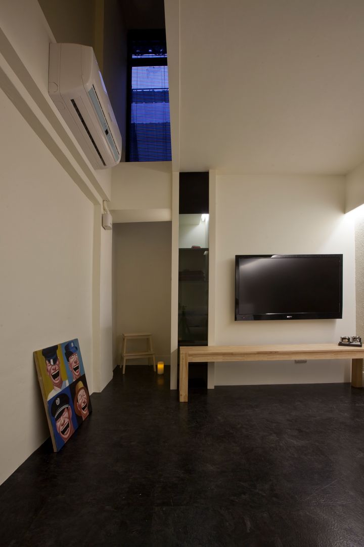 晉江街住宅, 齊禾設計有限公司 齊禾設計有限公司 Minimalist living room Wood-Plastic Composite