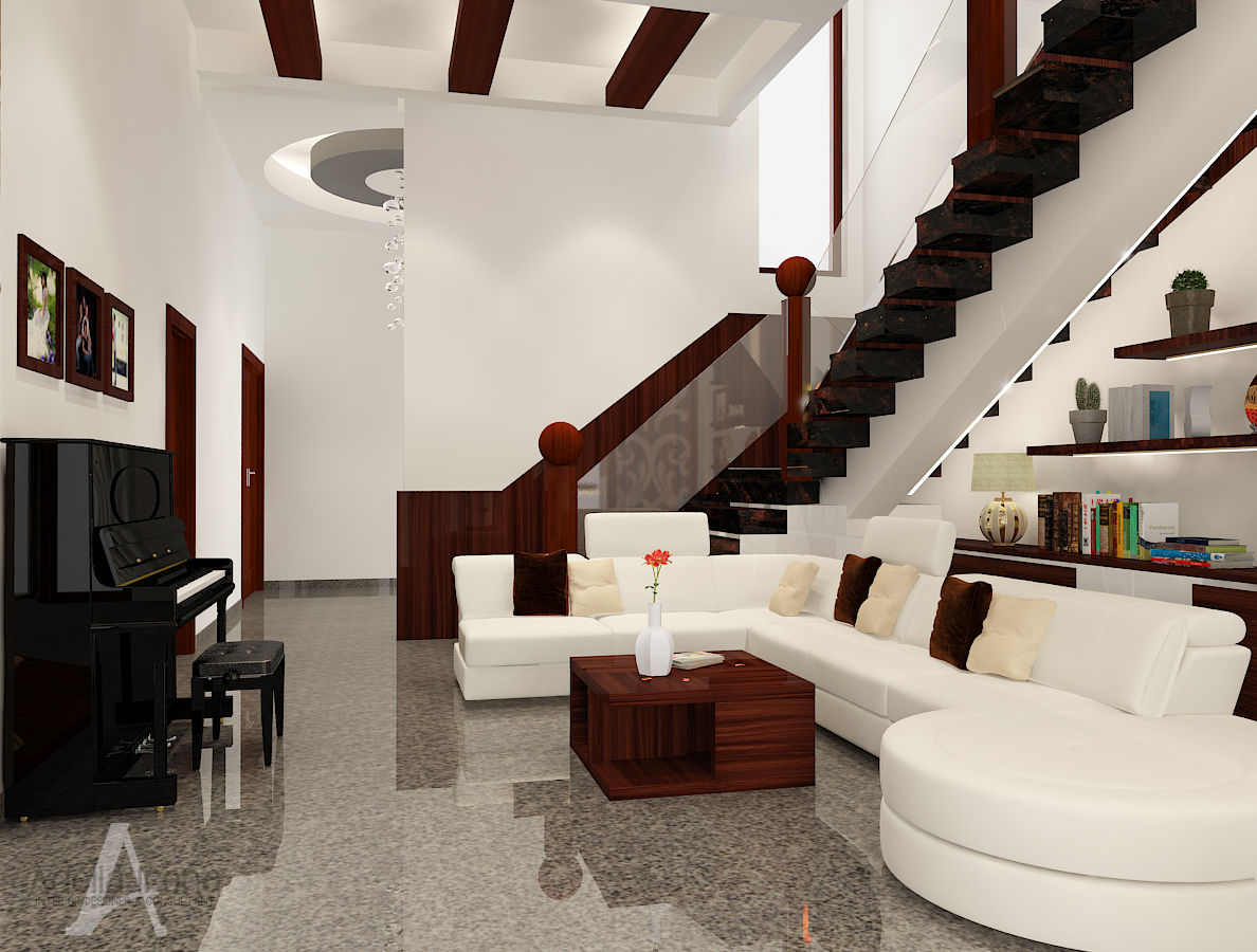 Rumah Bergaya Etnik yang Dikemas Lebih Modern, PEKA INTERIOR PEKA INTERIOR Modern living room Wood Wood effect