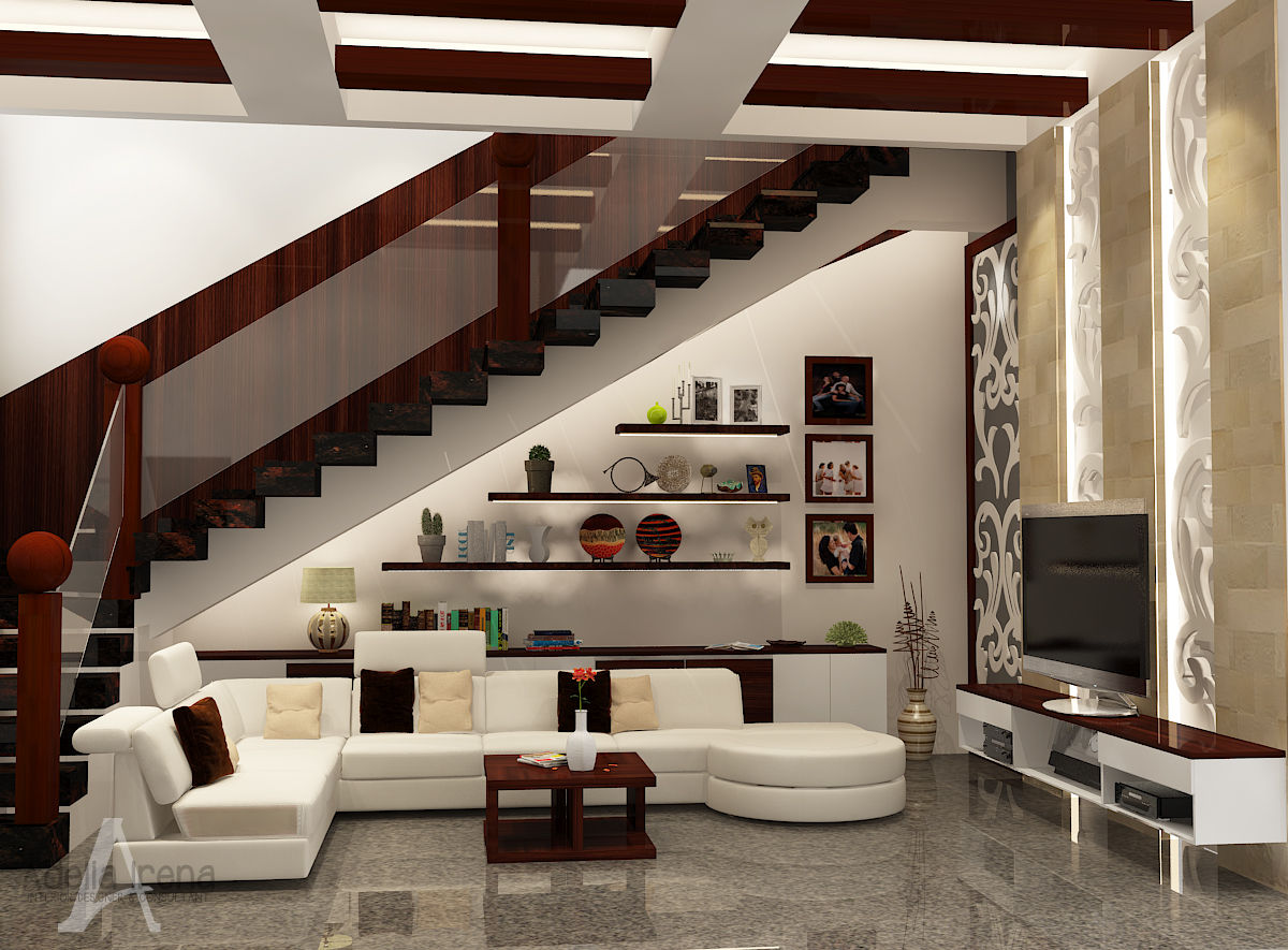 Rumah Bergaya Etnik yang Dikemas Lebih Modern, PEKA INTERIOR PEKA INTERIOR Modern living room Wood Wood effect