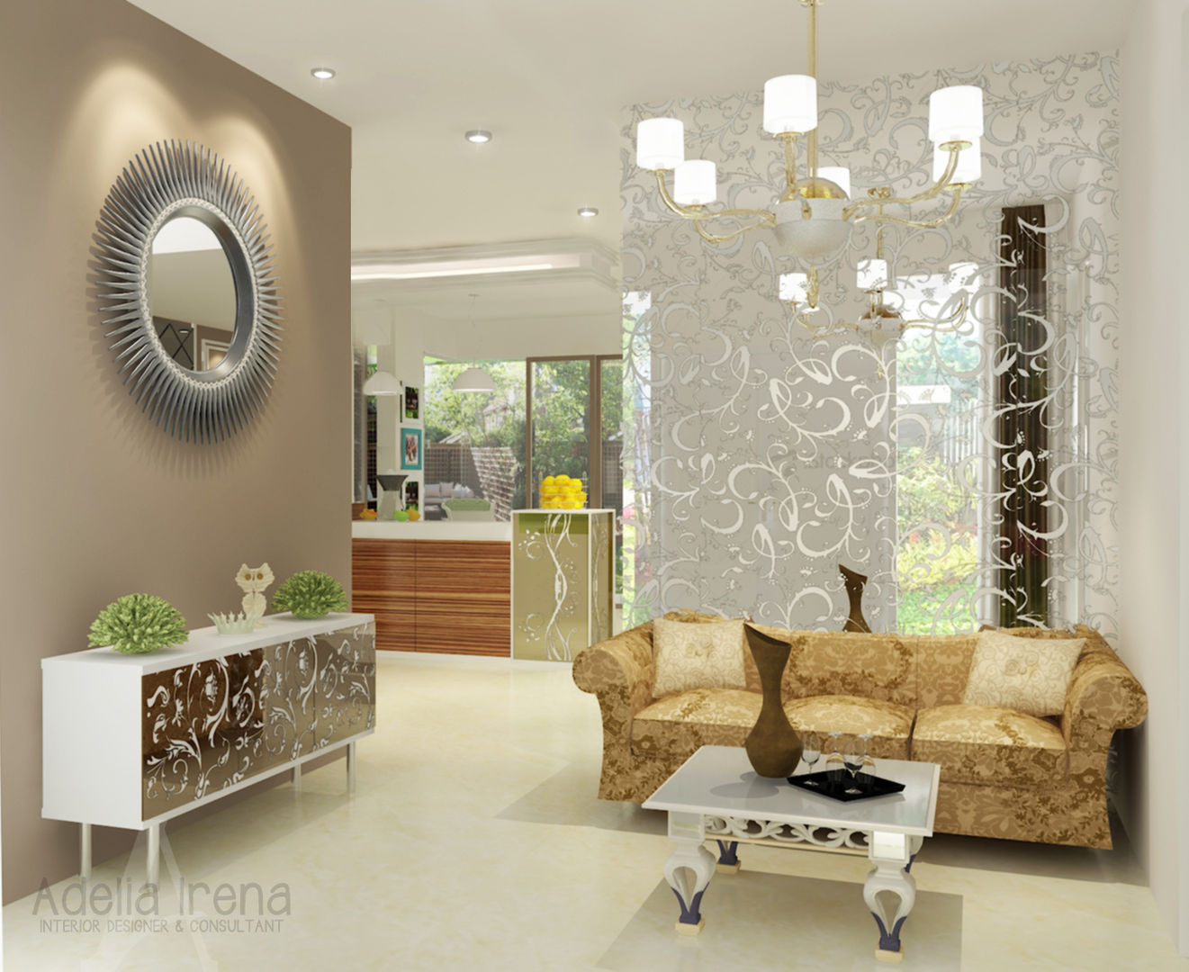 Wisata Bukit Mas, Surabaya, PEKA INTERIOR PEKA INTERIOR Classic style living room Glass