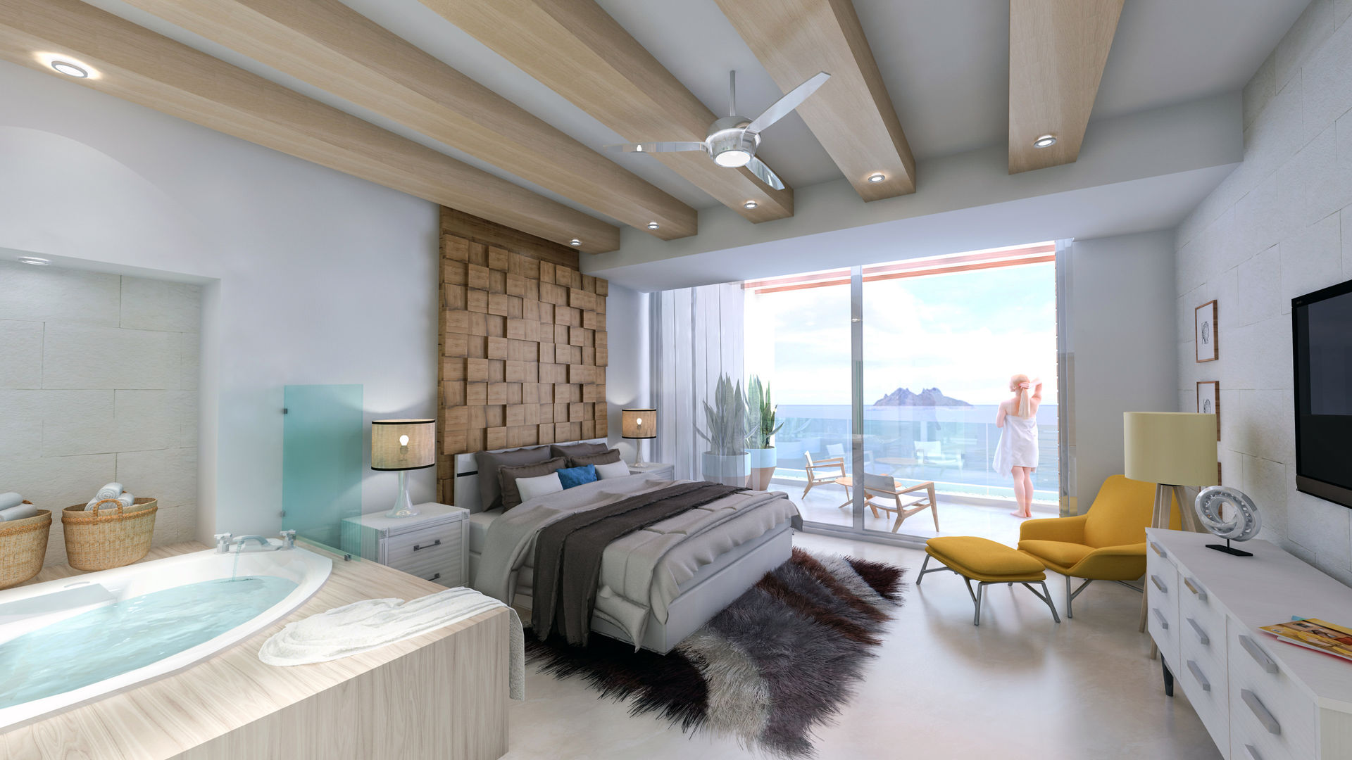 Condominios residenciales Grupo Arsciniest Dormitorios de estilo minimalista Concreto