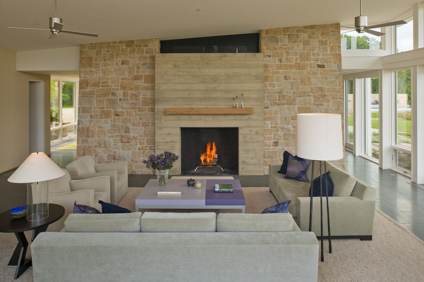 Green Building Features Abound in Bluemont, Virginia Custom Home BOWA - Design Build Experts Modern living room