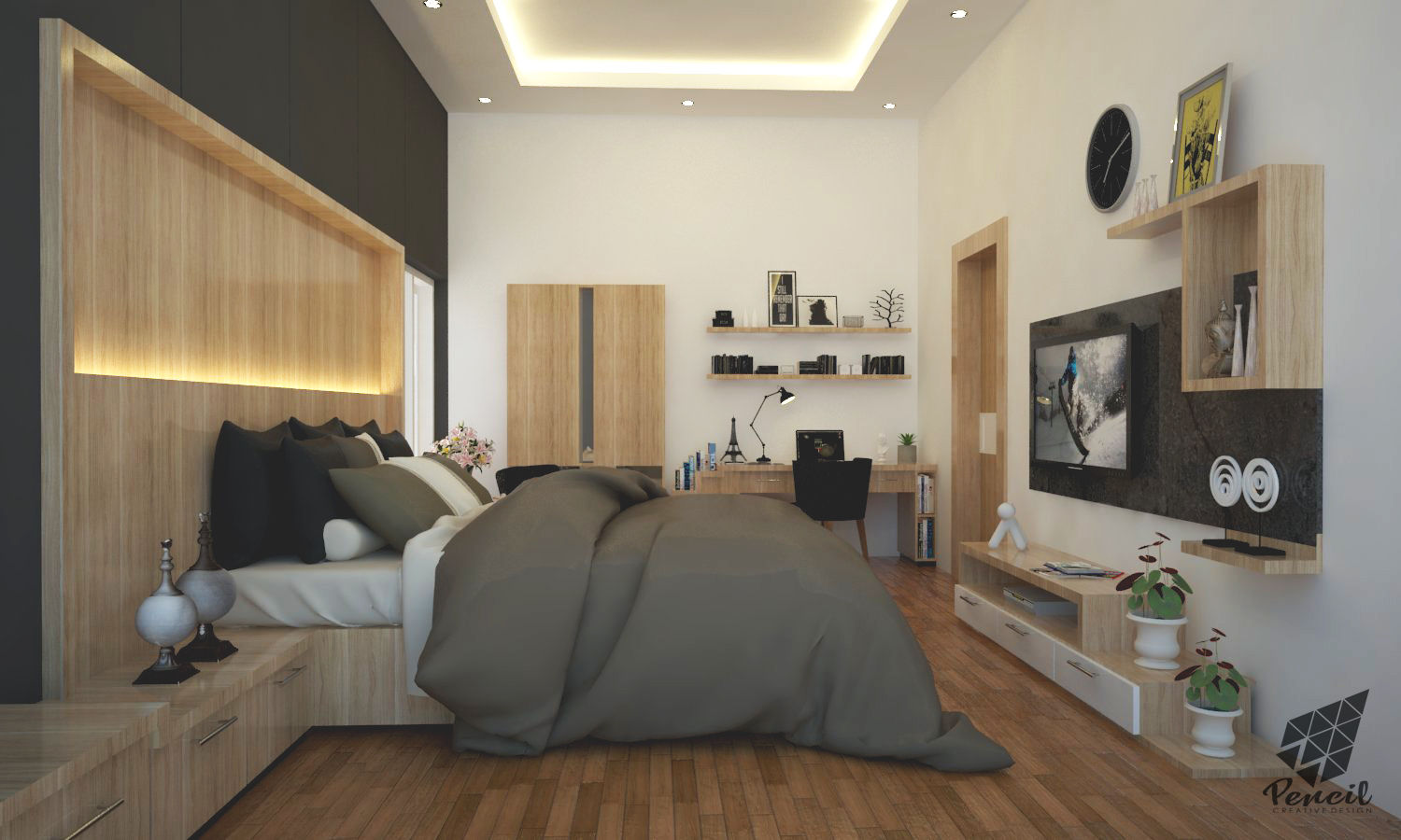 Master Bedroom, Pencil Creative Design Pencil Creative Design Moderne slaapkamers Hout Hout