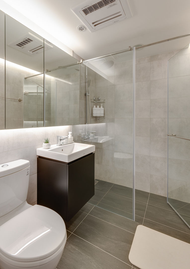 客浴空間 御見設計企業有限公司 Minimalist bathroom Tiles