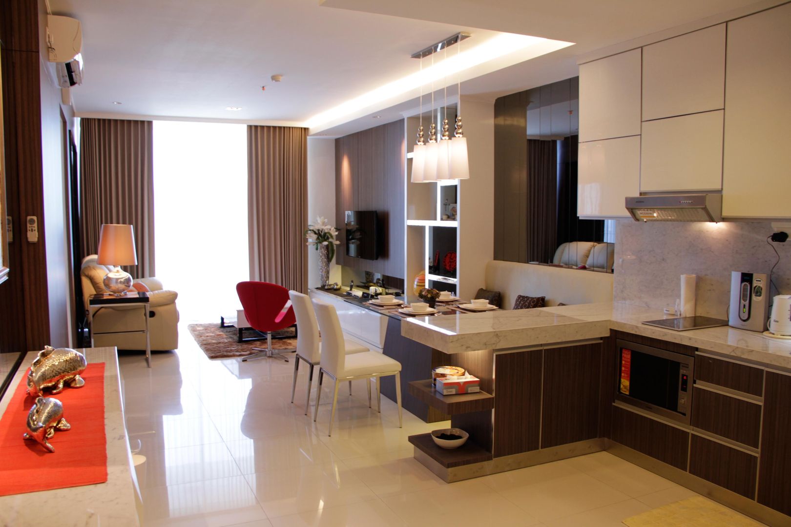 Dining and living Kottagaris interior design consultant Ruang Makan Minimalis