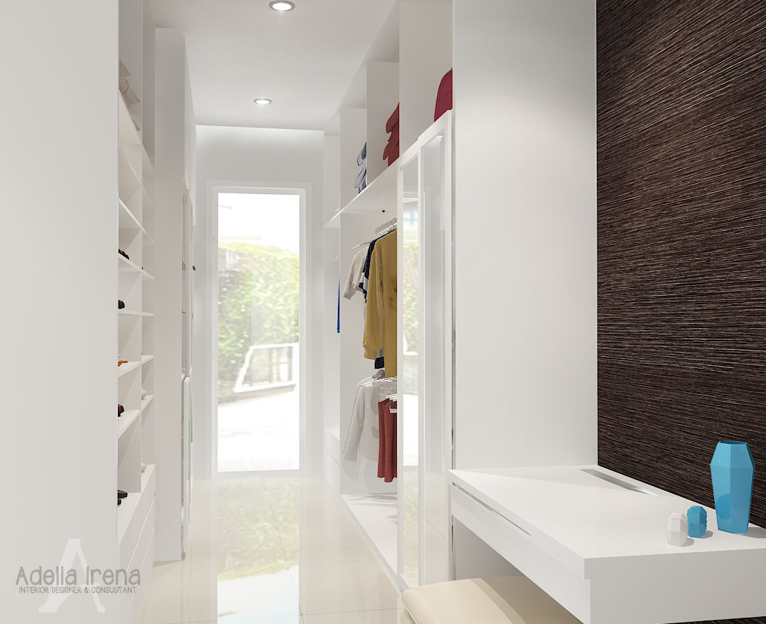 Araya, Malang, PEKA INTERIOR PEKA INTERIOR Modern Dressing Room Engineered Wood Transparent