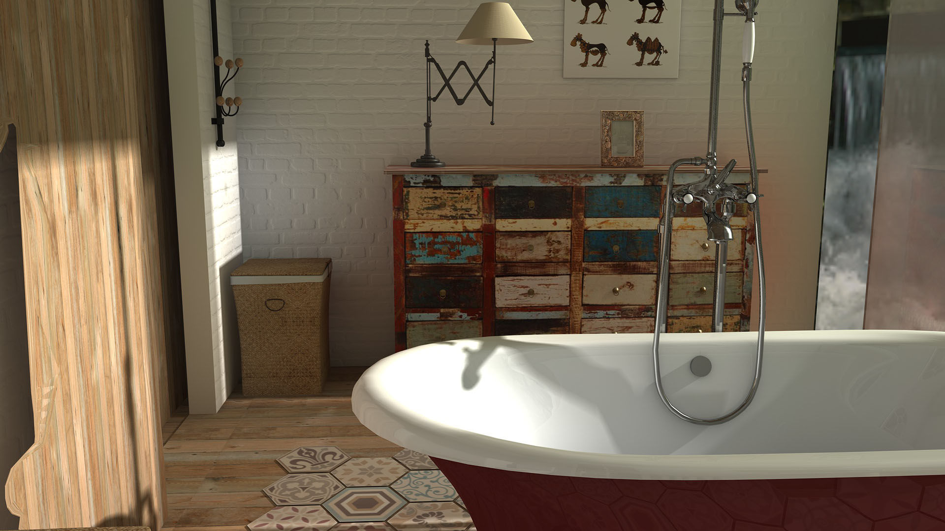 Mountain house, Blophome Blophome Rustic style bathroom