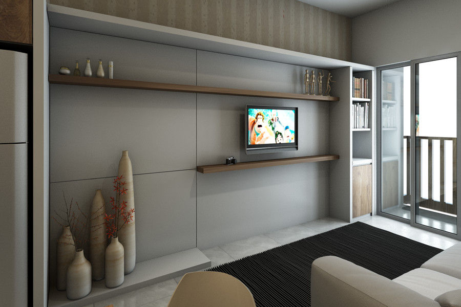 Apartemen Studio Akilla Concept Classic style bedroom Wood Wood effect Accessories & decoration