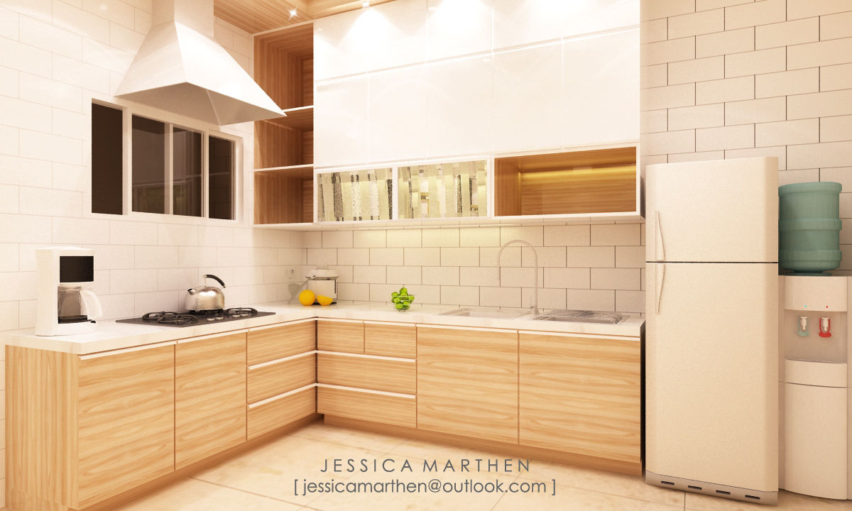 Mr S House (Emerald Town House PIK), JESSICA DESIGN STUDIO JESSICA DESIGN STUDIO Modern Kitchen