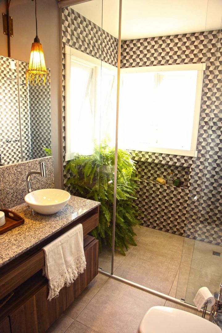 Casa Bento | Banheiro do Casal , COB Arquitetura COB Arquitetura 現代浴室設計點子、靈感&圖片