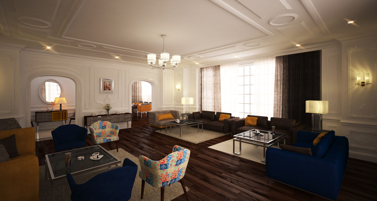 Private Residential Duplex, SIGMA Designs SIGMA Designs Ruang Keluarga Klasik