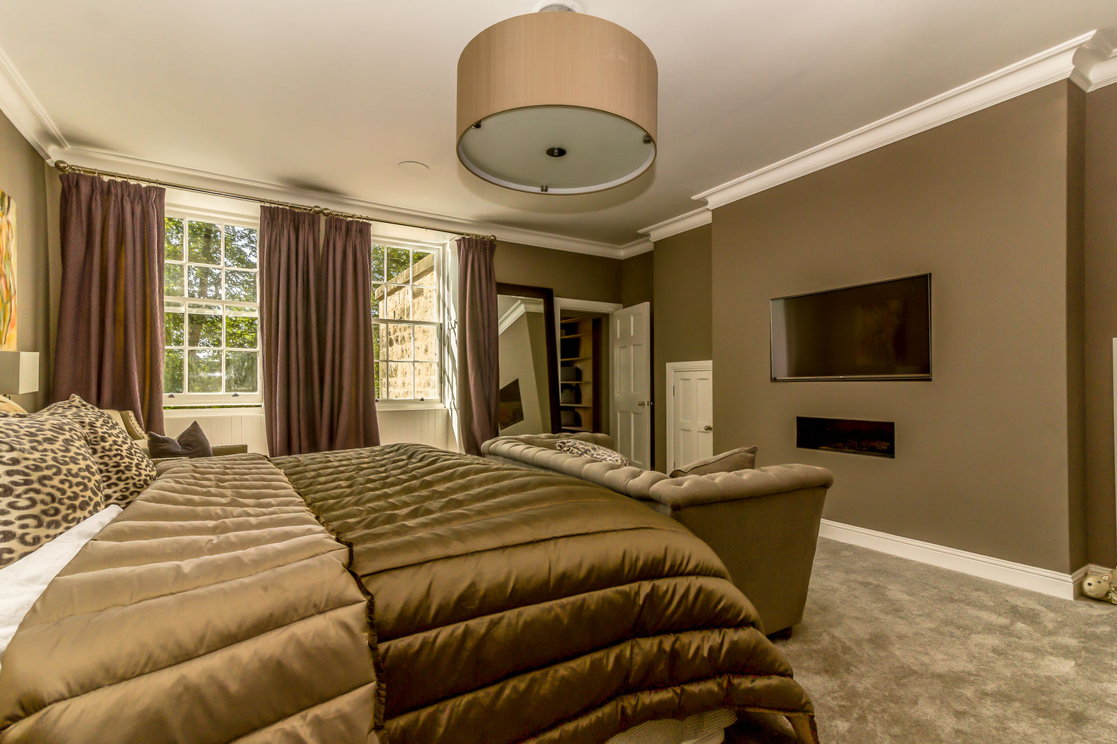 Modern Master Bedroom in Historic Edinburgh Apartment. Capital A Architecture Minimalist bedroom bedroom,master,edinburgh