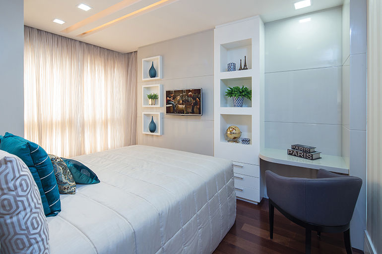 Apartamento Balneário Camboriú, Cas Arquitetos Associados Cas Arquitetos Associados ห้องนอน