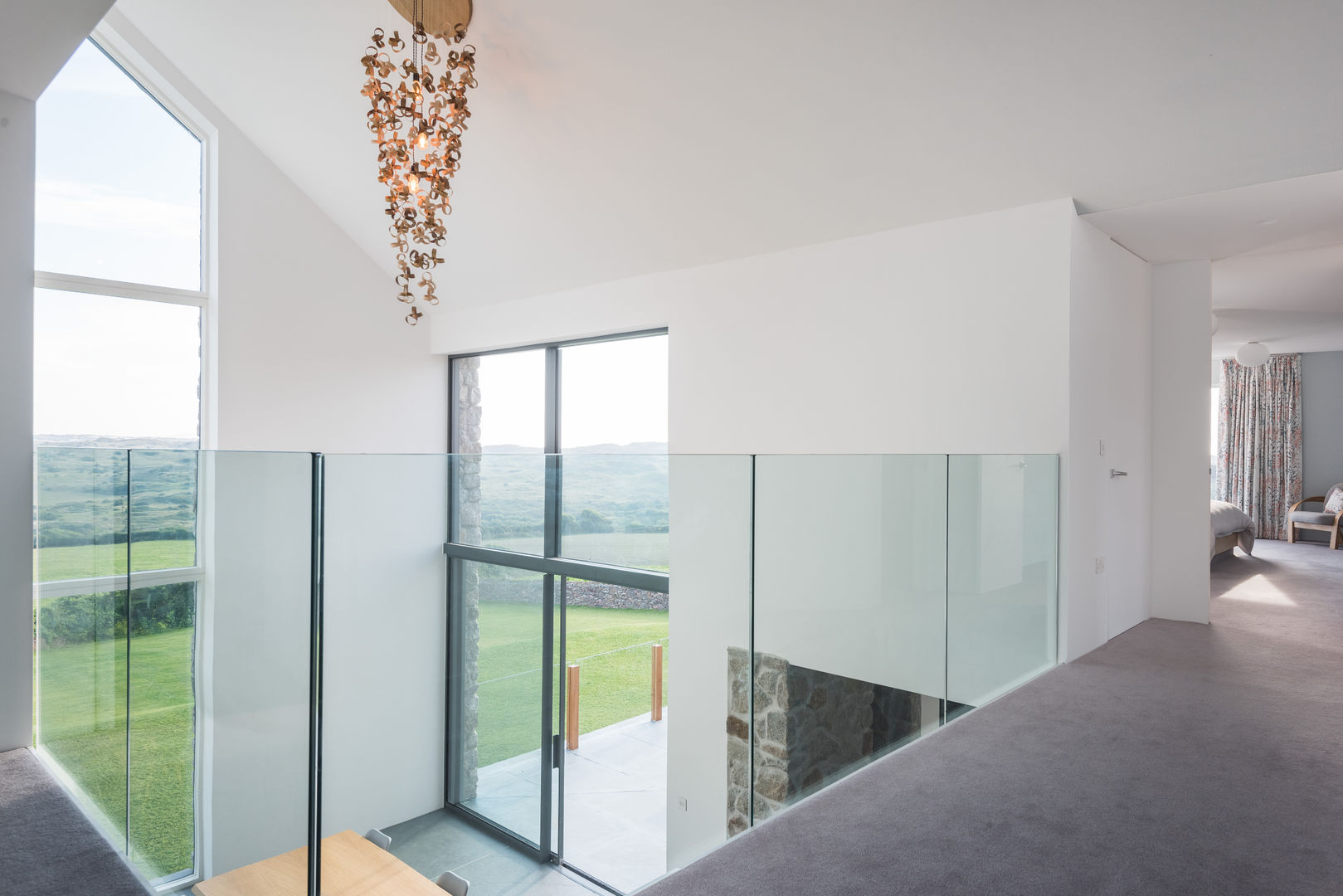 Contemporary Replacement Dwelling, Cubert, Laurence Associates Laurence Associates Modern Corridor, Hallway and Staircase Lighting