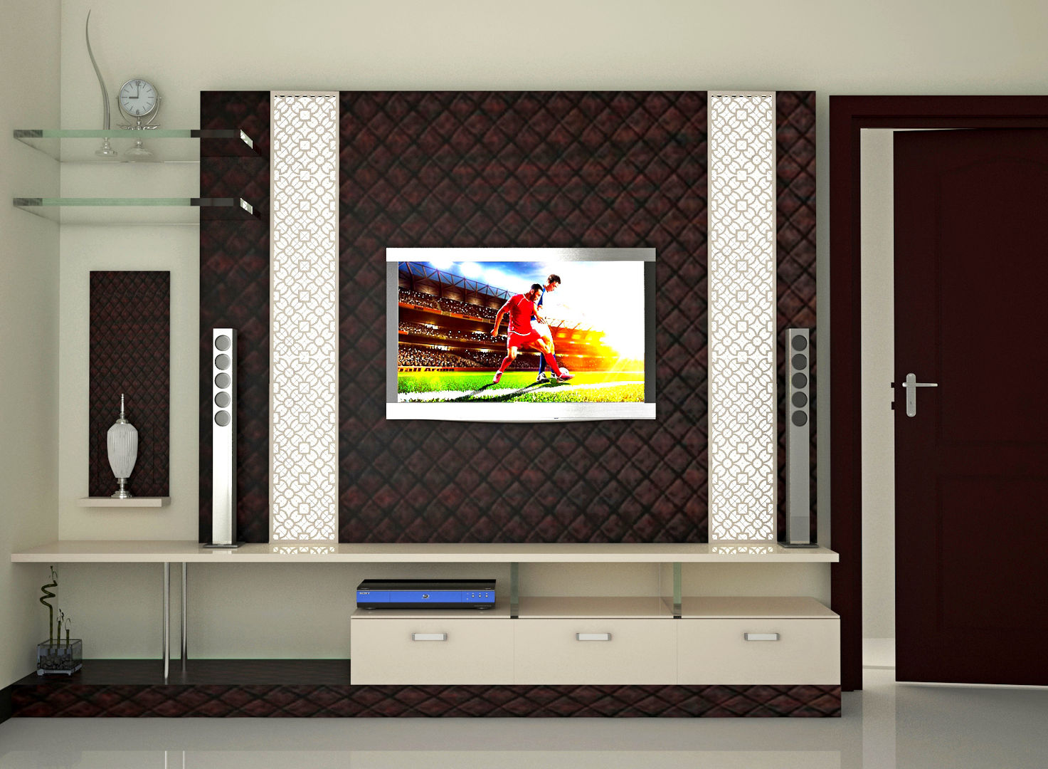 Independent Bungalow, RR Nagar - Mr. Mohan, DECOR DREAMS DECOR DREAMS Salas de estar modernas TV e mobiliário