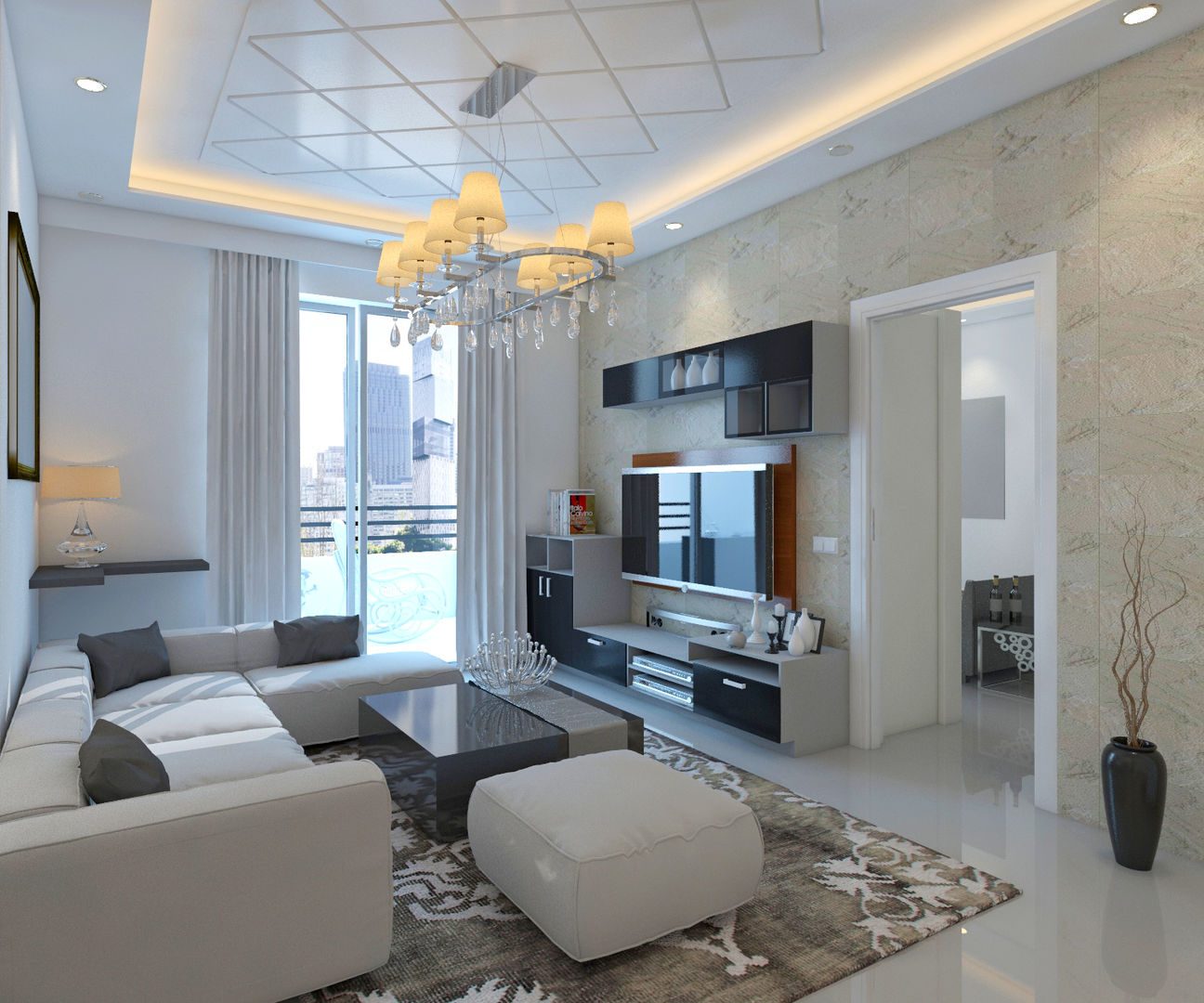 SNN Raj Serenity, 2 BHK - Mr. Deepak, DECOR DREAMS DECOR DREAMS Phòng khách phong cách nhiệt đới