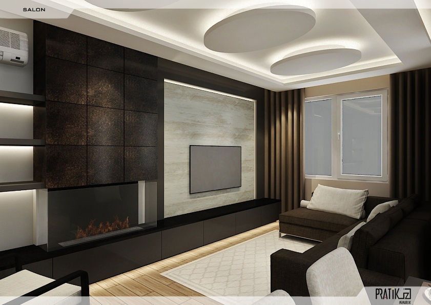 Aker Evi- Antalya, PRATIKIZ MIMARLIK/ ARCHITECTURE PRATIKIZ MIMARLIK/ ARCHITECTURE Modern living room MDF
