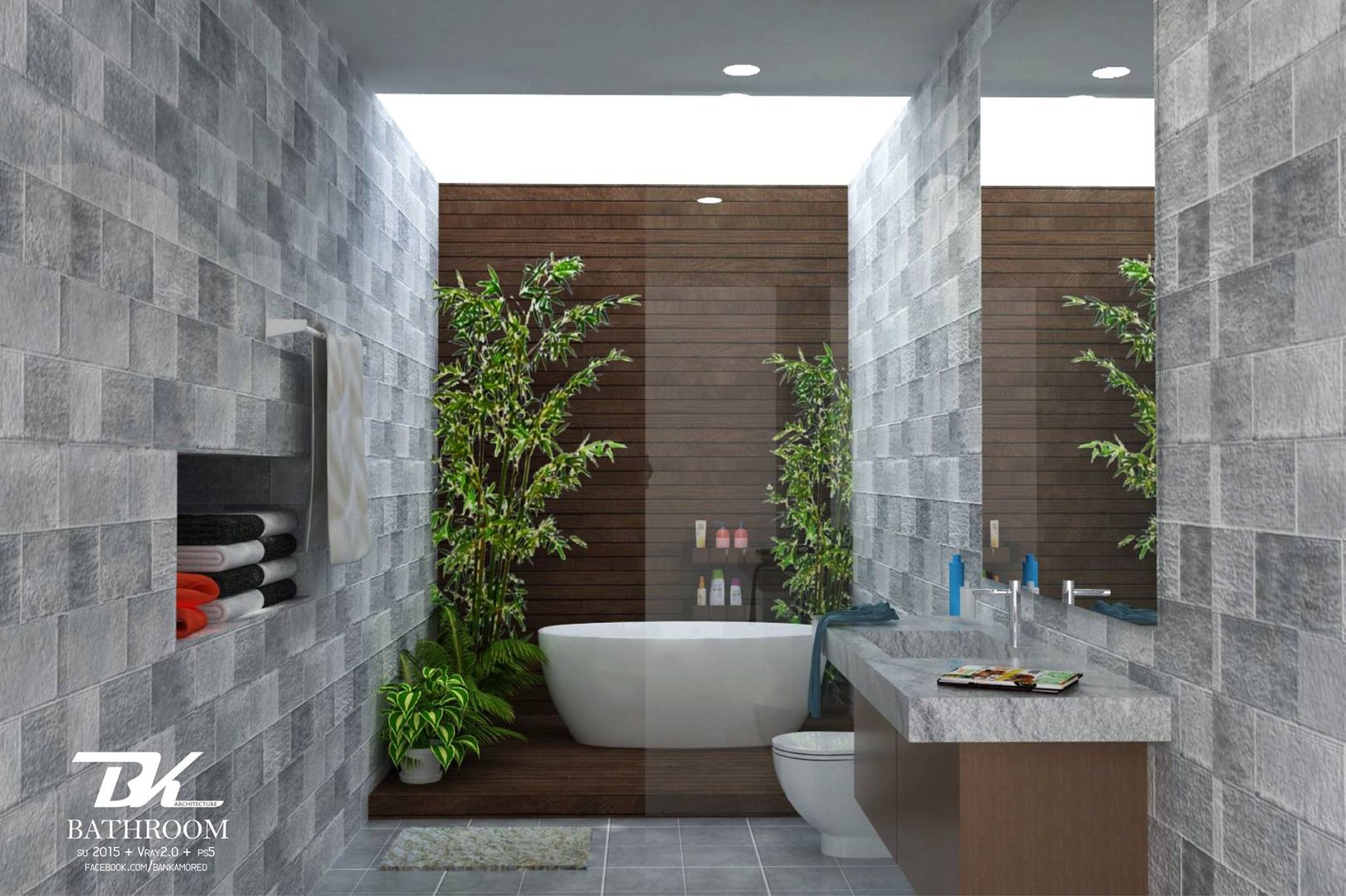 ออกแบบงานสถาปัตย์ ภายนอก ภายใน , BK Archstudio BK Archstudio حمام Bathtubs & showers