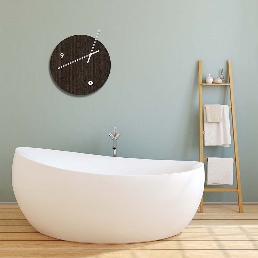 Tothora Globus 35 Wenge Wall Clock Just For Clocks Modern style bathrooms Wood Wood effect Textiles & accessories