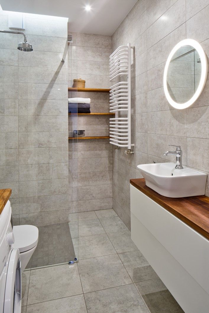 Białołęka Flat, All Arquitectura All Arquitectura Scandinavian style bathroom Wood Wood effect