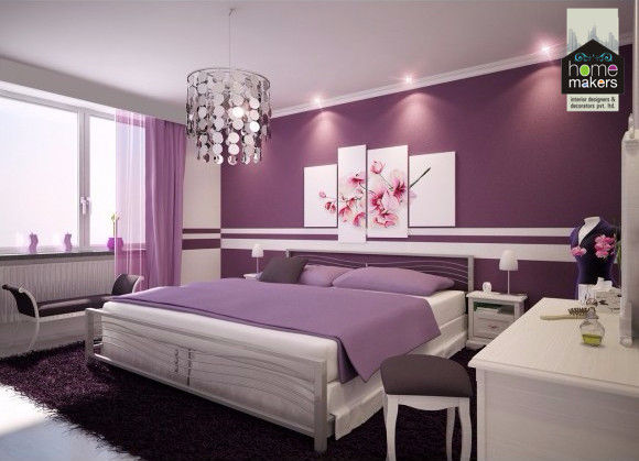 Purple Girlish Bedroom homify Modern style bedroom