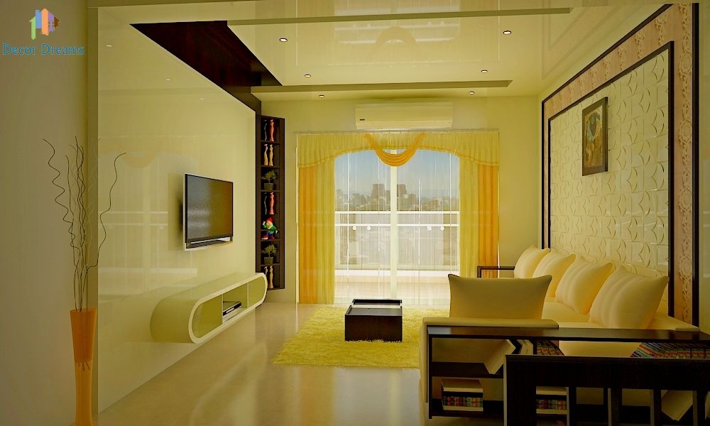 Sobha City, 3 BHK - Mr. Agrawal, DECOR DREAMS DECOR DREAMS モダンデザインの リビング