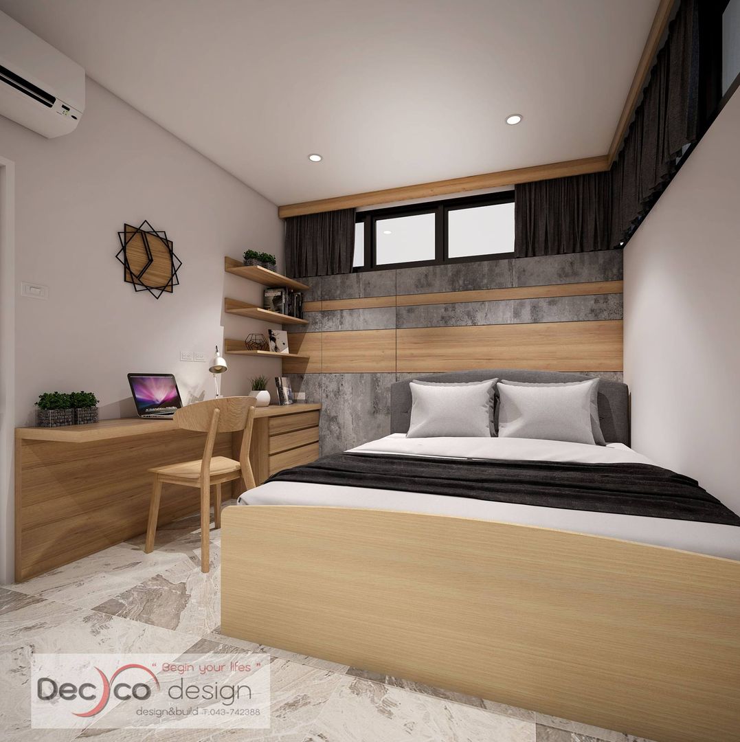 ห้องนอน สไตล์โมเดิร์นลอฟท์, Deccor Design Deccor Design