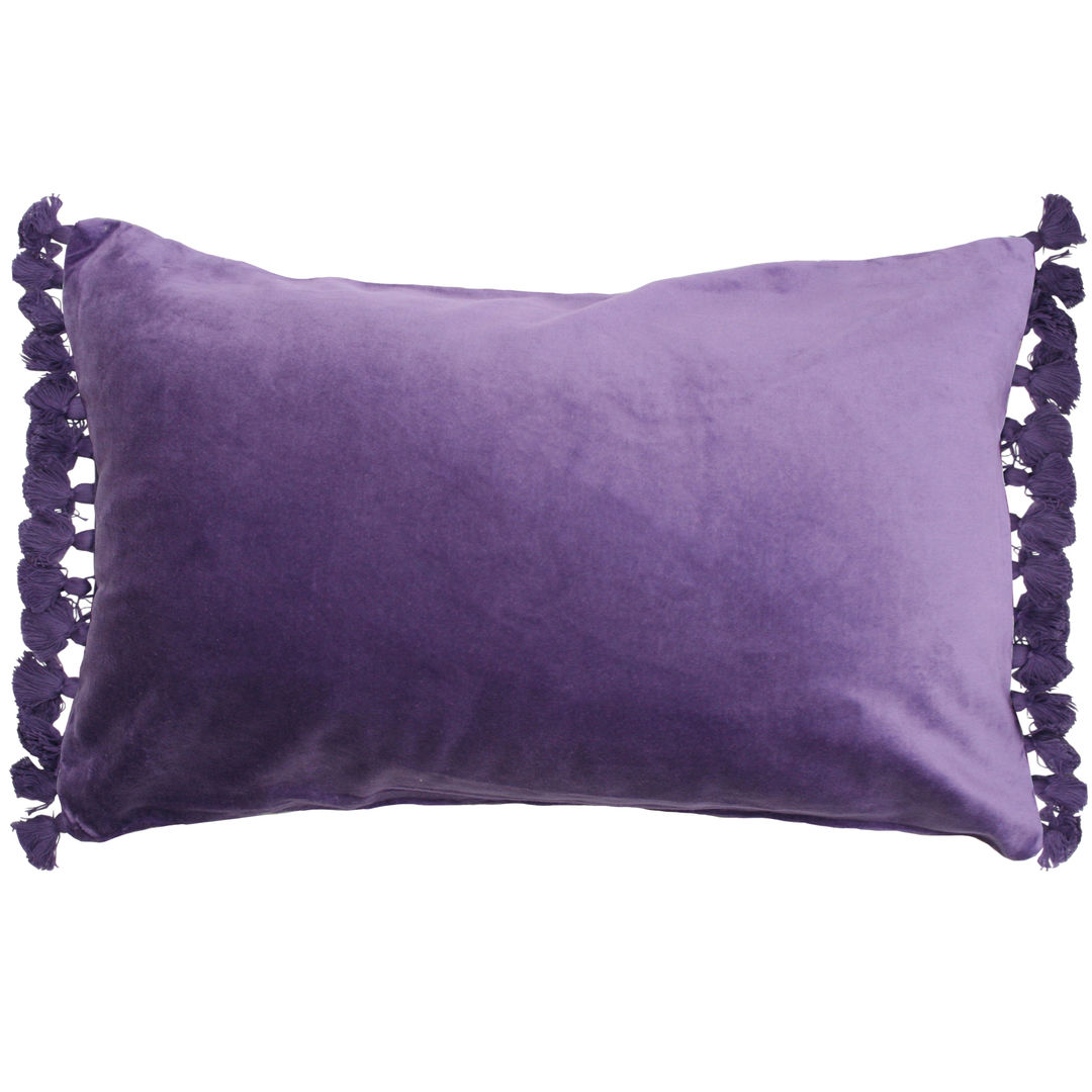 Terry Velvet Tassel Cushion Purple Ragged Rose Salas modernas Accesorios y decoración