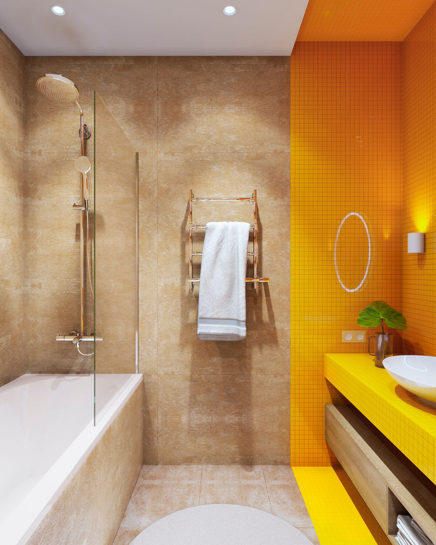 homify Minimal style Bathroom Tiles