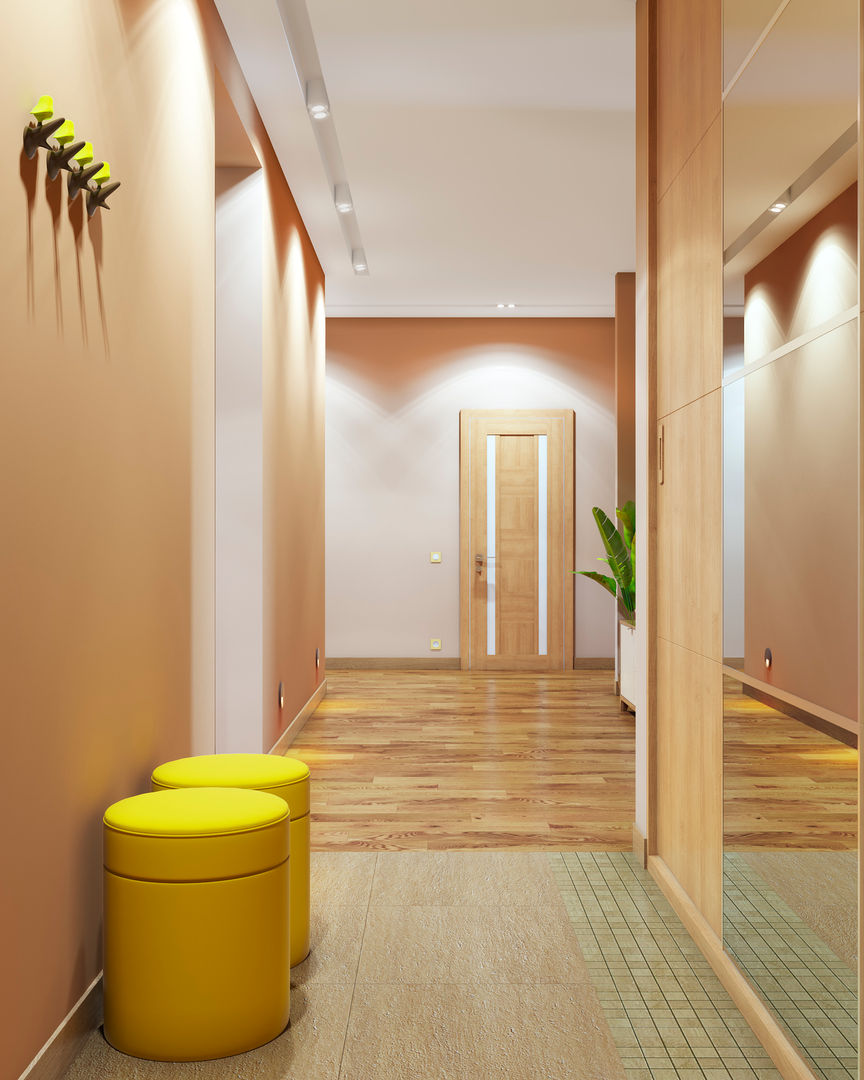 homify Minimalist corridor, hallway & stairs Wood Wood effect