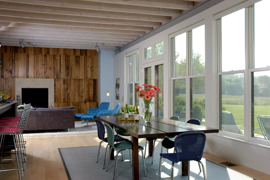 Town Lane Residence, Amagansett, NY, BILLINKOFF ARCHITECTURE PLLC BILLINKOFF ARCHITECTURE PLLC Salon rural