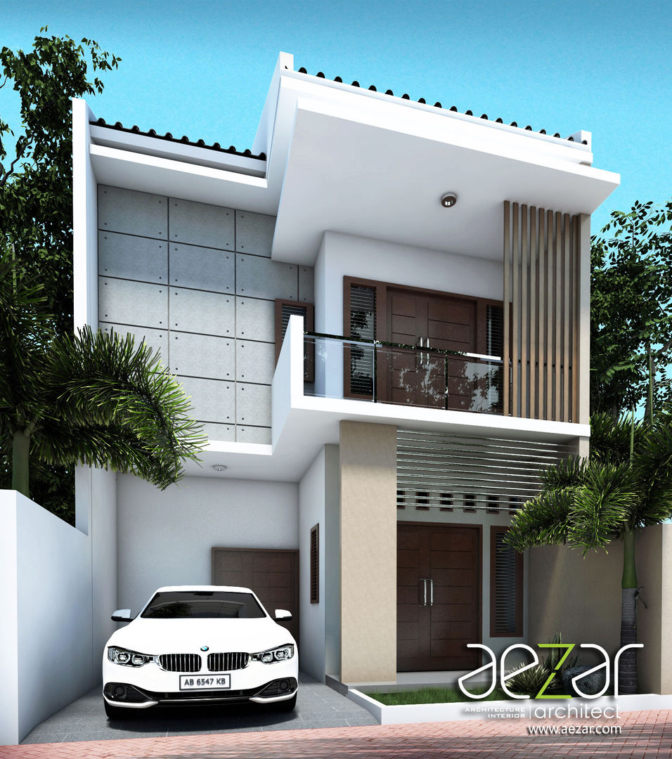 homify Detached home اینٹوں