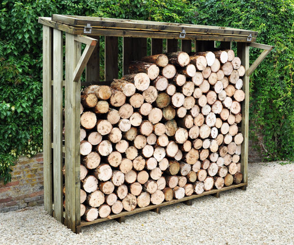 Large Flip Top Log Store Wonkee Donkee Forest Garden Rustic style garage/shed Garages & sheds