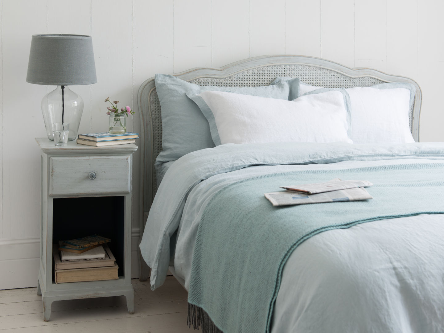 Lazy Daze bed linen Loaf Kamar Tidur Modern bed linen,bedding,new,blue,duck egg,trimming,white,soft