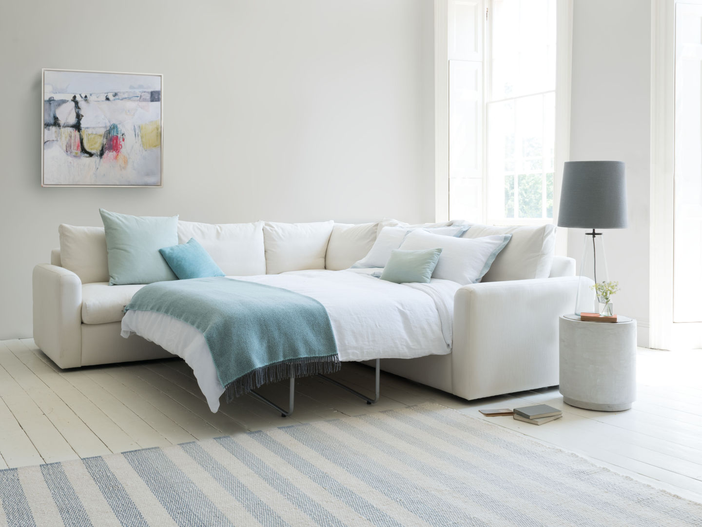 Chatnap with sofa bed Loaf Moderne woonkamers sofa,living room,home,modular sofa,sofa bed,linen,white,space