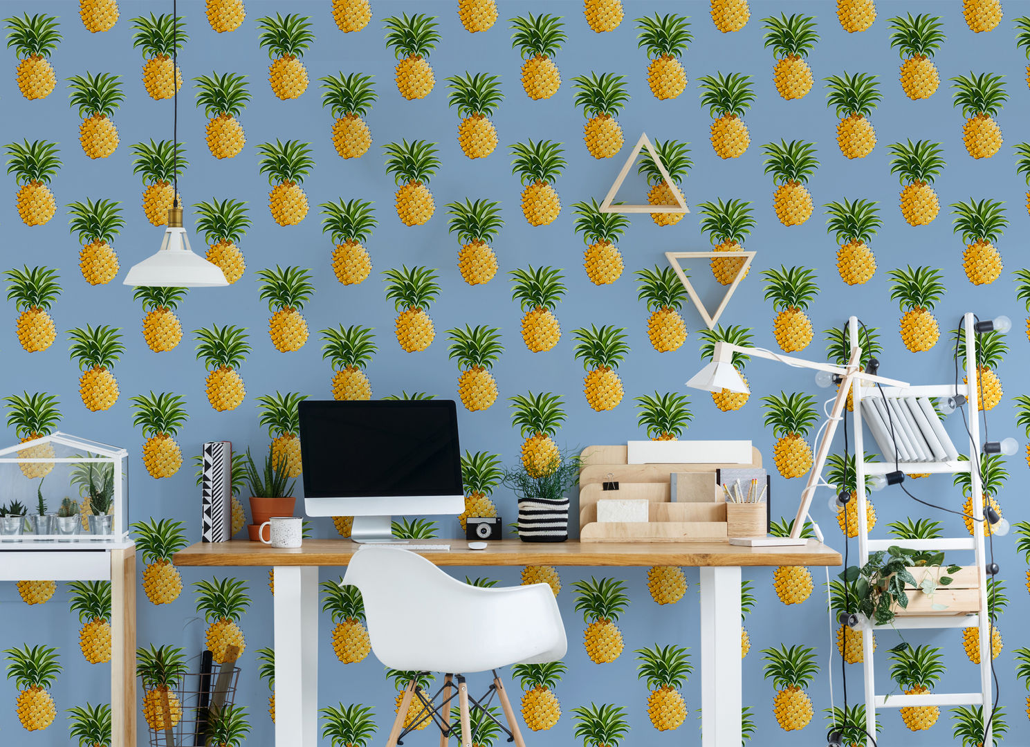 PINEAPPLE SKY Pixers Estudios y despachos tropicales Pixers,home office,wallmural,wallpaper,homedecor,pineapple