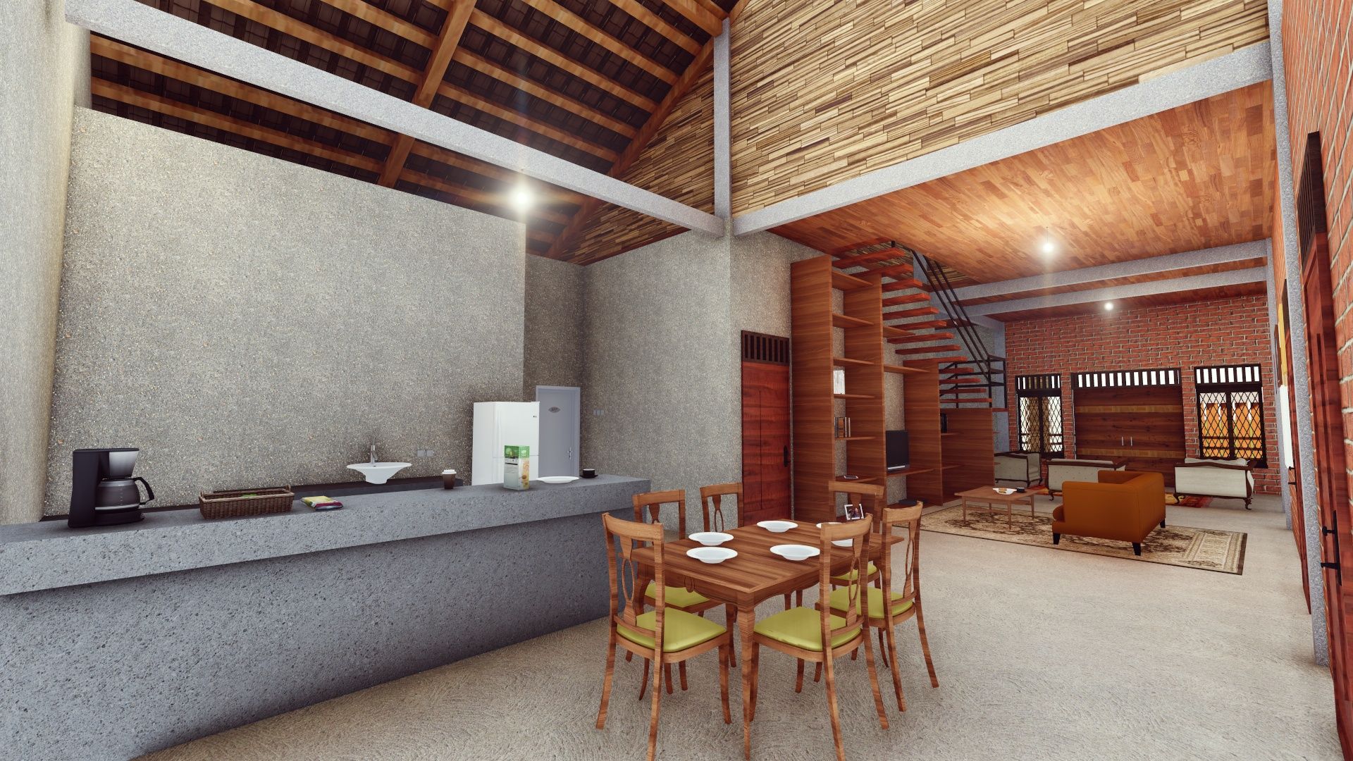RH House, Pr+ Architect Pr+ Architect トロピカルデザインの キッチン
